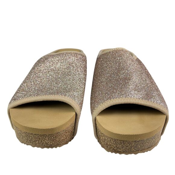 Volatile Women’s Platform Slide Sandals Size 8 Glitter Slip-On Wedge Open Toe - Picture 3 of 11